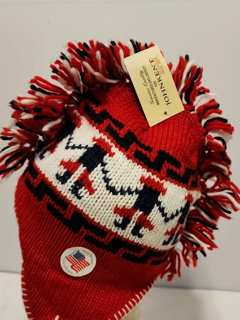 Johnkent Winter Red & White Hat Brand New